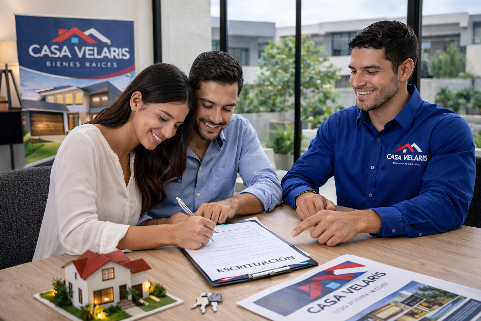 propietarios firmando la escrituracion de su nueva casa en Casa Velaris