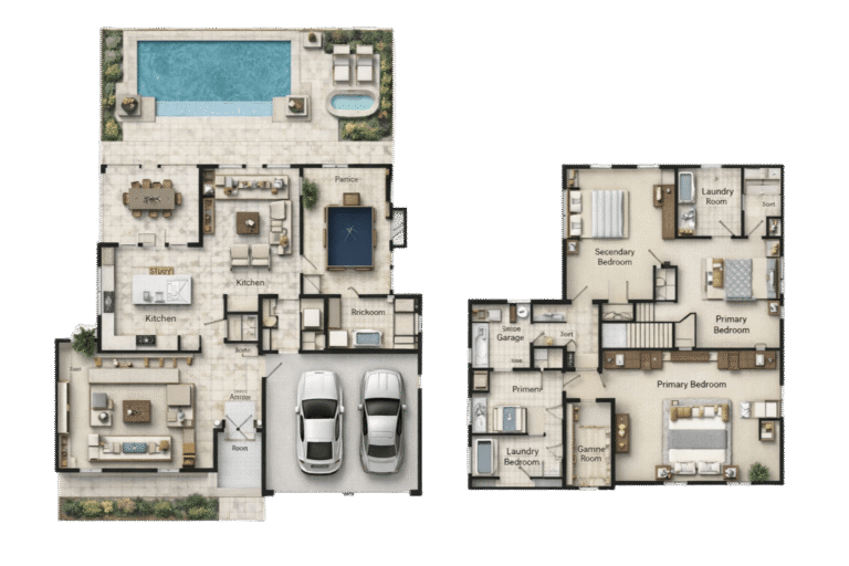 Plano arquitectonico casa esmeralda por inmobiliaria Casa Velaris