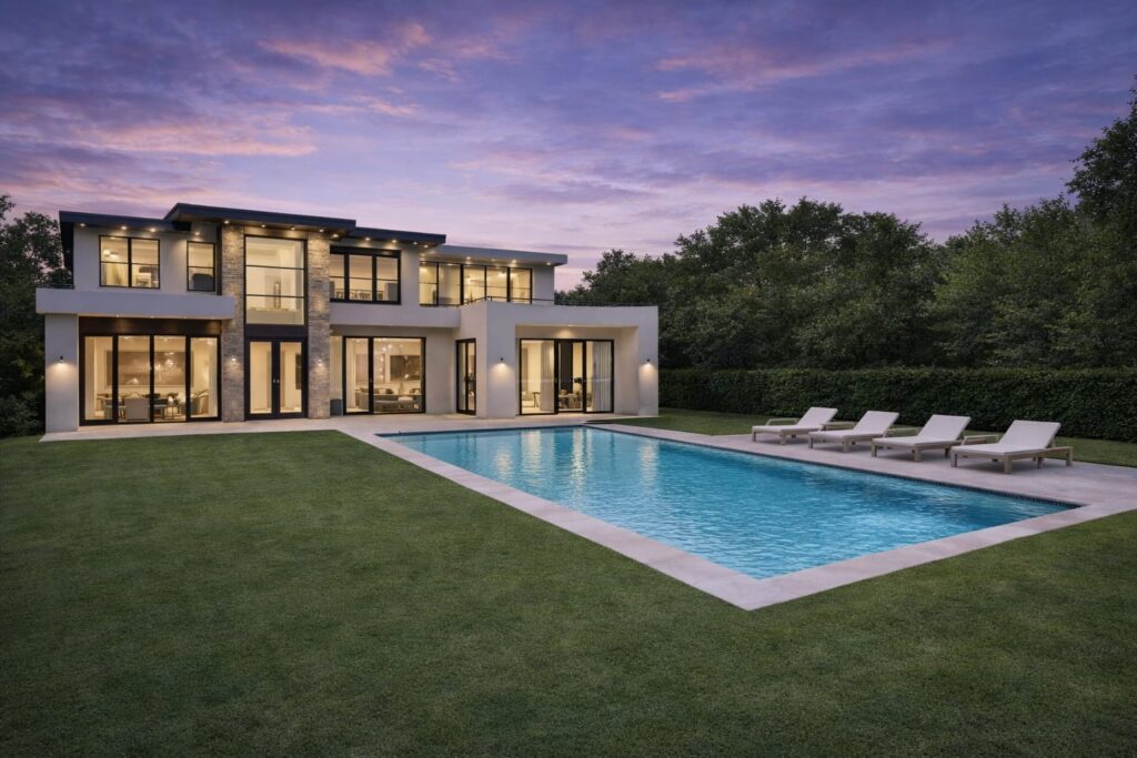 zona exterior con alberca y jardin de casa zafiro